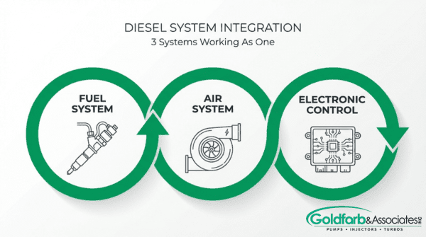 How Do Fuel, Air, and Electronics Work Together in a Diesel Engine?