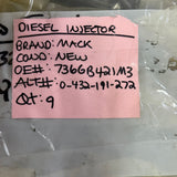 0-432-191-272N (736GB421M3) New Bosch Mechanical Fuel Injector fits Mack Engine - Goldfarb & Associates Inc