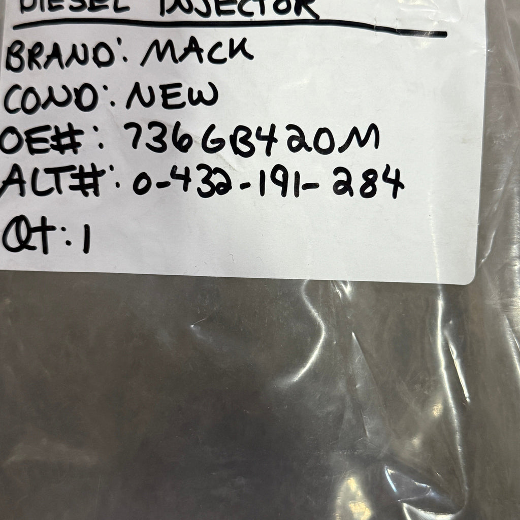 0-432-191-284N (736GB420M3) New Bosch Mechanical Fuel Injector fits Mack Engine - Goldfarb & Associates Inc