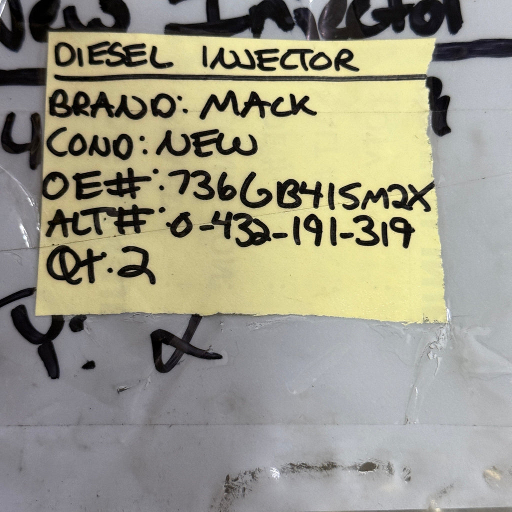 0-432-191-319N (736GB415M2; 5010284955) New Bosch Fuel Injector Fits Mack Diesel Truck Engine - Goldfarb & Associates Inc