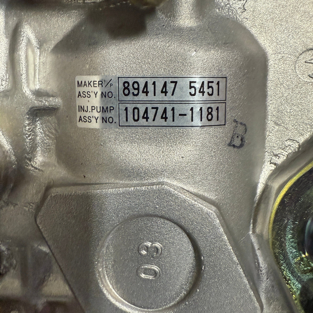 104741-1181N (9-460-610-324) New Zexel 4 CYL Fuel Injection Pump fits Isuzu Engine - Goldfarb & Associates Inc