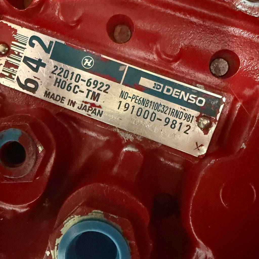 191000-9812R Rebuilt Denso Injection Pump fits Hino Truck HO6C-TM Engine - Goldfarb & Associates Inc