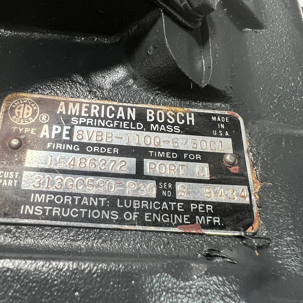 313GC590 P30R APE8VBB 110Q 6750C1 Rebuilt American Bosch 8 CYL Injec