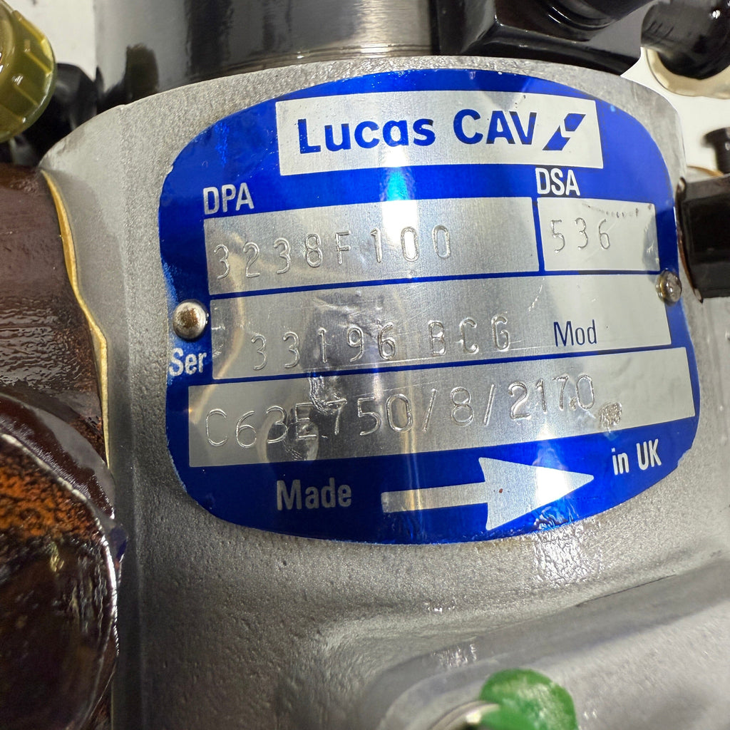 3238F100R (3238F330;E0NN9A543AAB) Rebuilt Fuel Injection DPA Pump Ford 3910 Diesel Fuel Engine - Goldfarb & Associates Inc