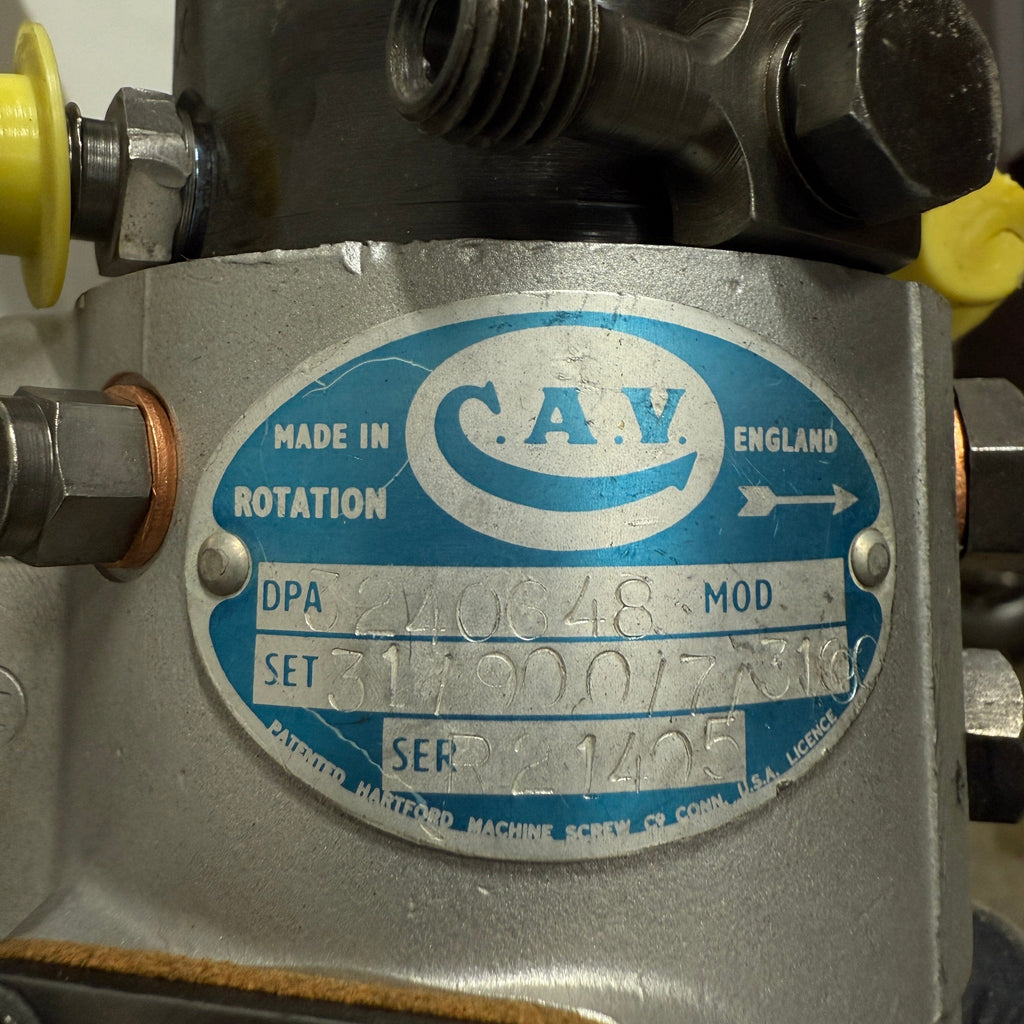 3240648R (26430536 ; 37332) Rebuilt CAV DPA Fuel Injection Pump fits Perkins 4.107 Engine - Goldfarb & Associates Inc