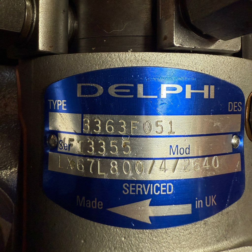 3363F052R (3363F050; 3363F051; 2643D150; 2643D150LX) Rebuilt Delphi DPA Injection Pump Fits Perkins Massey Ferguson 6.354.4 Diesel Engine - Goldfarb & Associates Inc