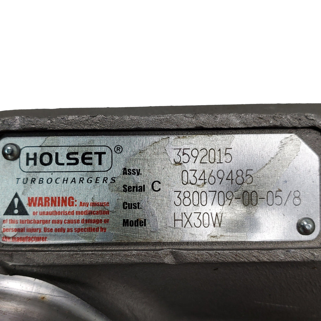 3592015N (3592016 ; 3800709) New Holset HX30W Turbocharger fits Cummins 4BT 110HP Engine - Goldfarb & Associates Inc