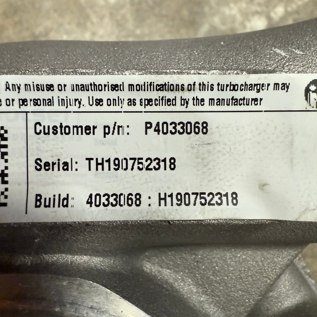 3779710N (4033068 ; 504216822) New Holset HX35 Turbocharger fits Cummins Iveco 6cyl 4V Engine - Goldfarb & Associates Inc