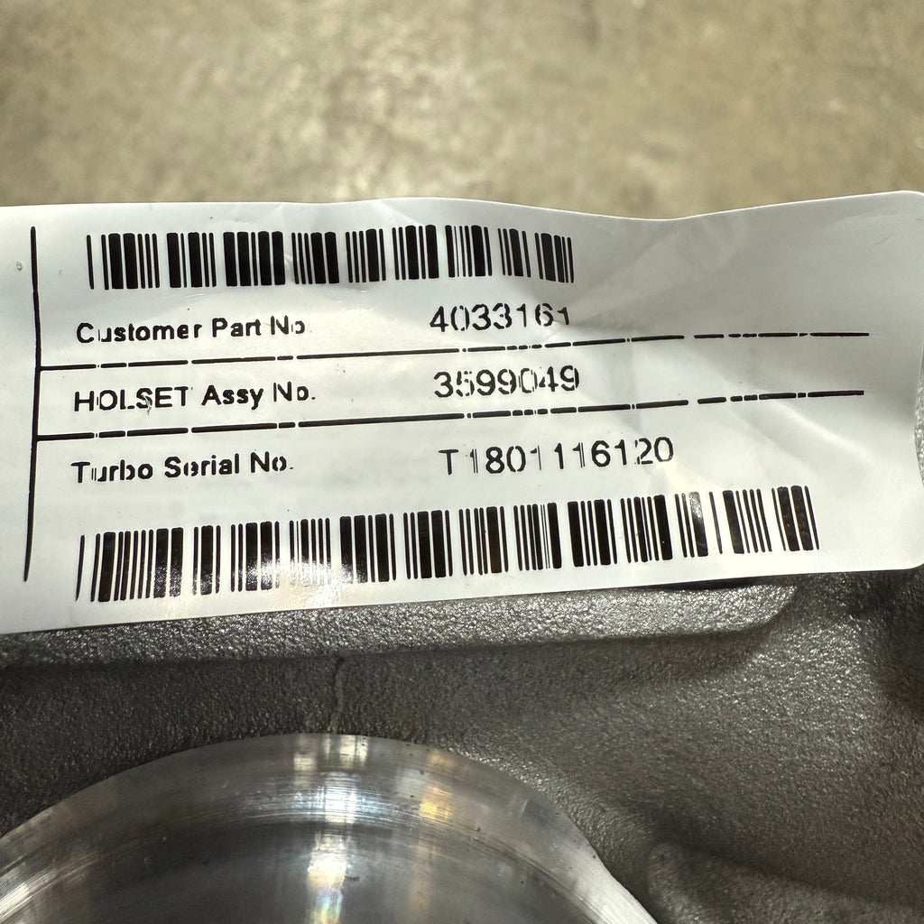 4033161N (3599049 ; 3597938 ; 4895271) New Holset HX25 Turbocharger fits Cummins Iveco 4cyl Agricultural Engine