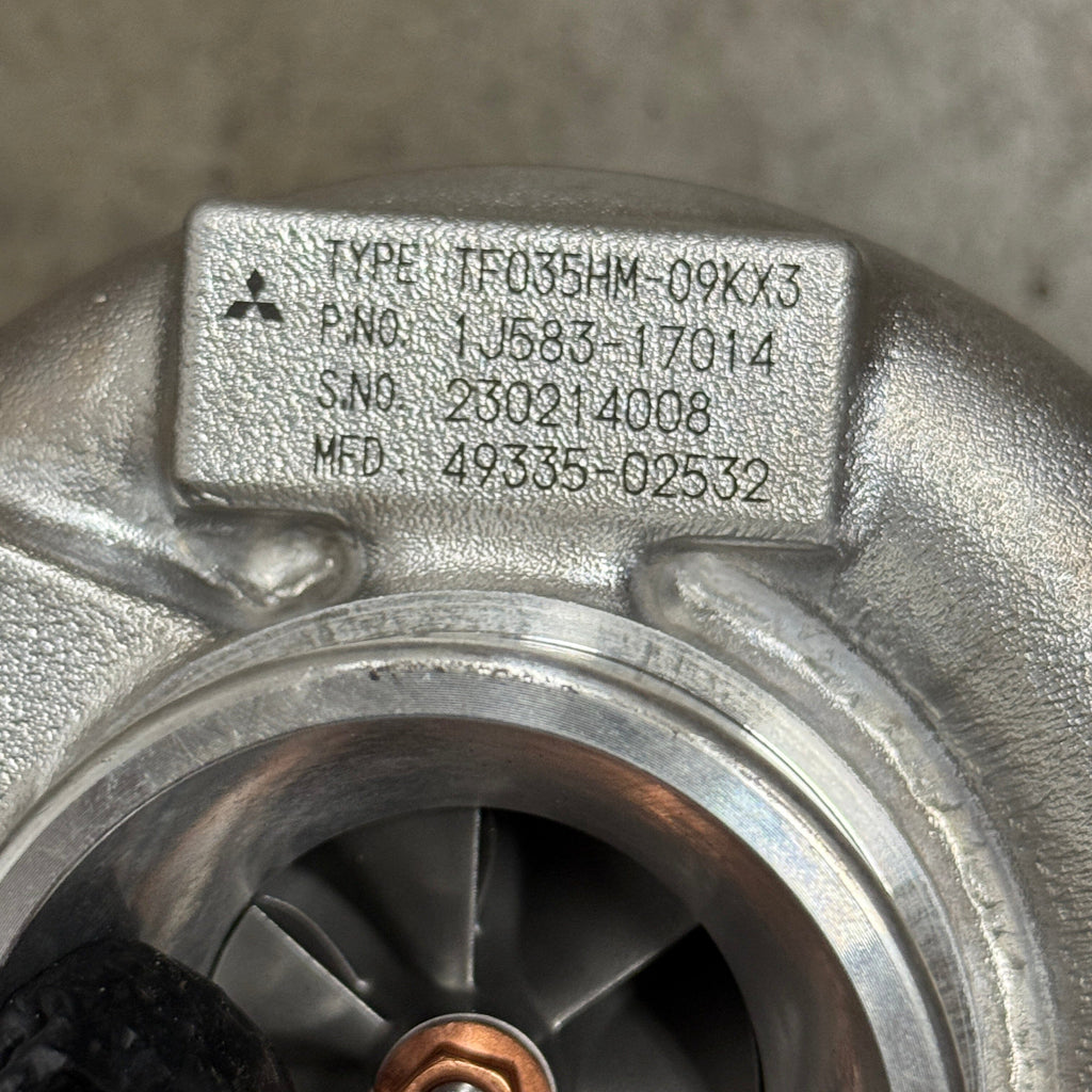 49335-02532N (1J508-17010; 1J58317012; 49335-02530) New Mitsubishi TF035HM Turbocharger Fits Kubota Engine - Goldfarb & Associates Inc