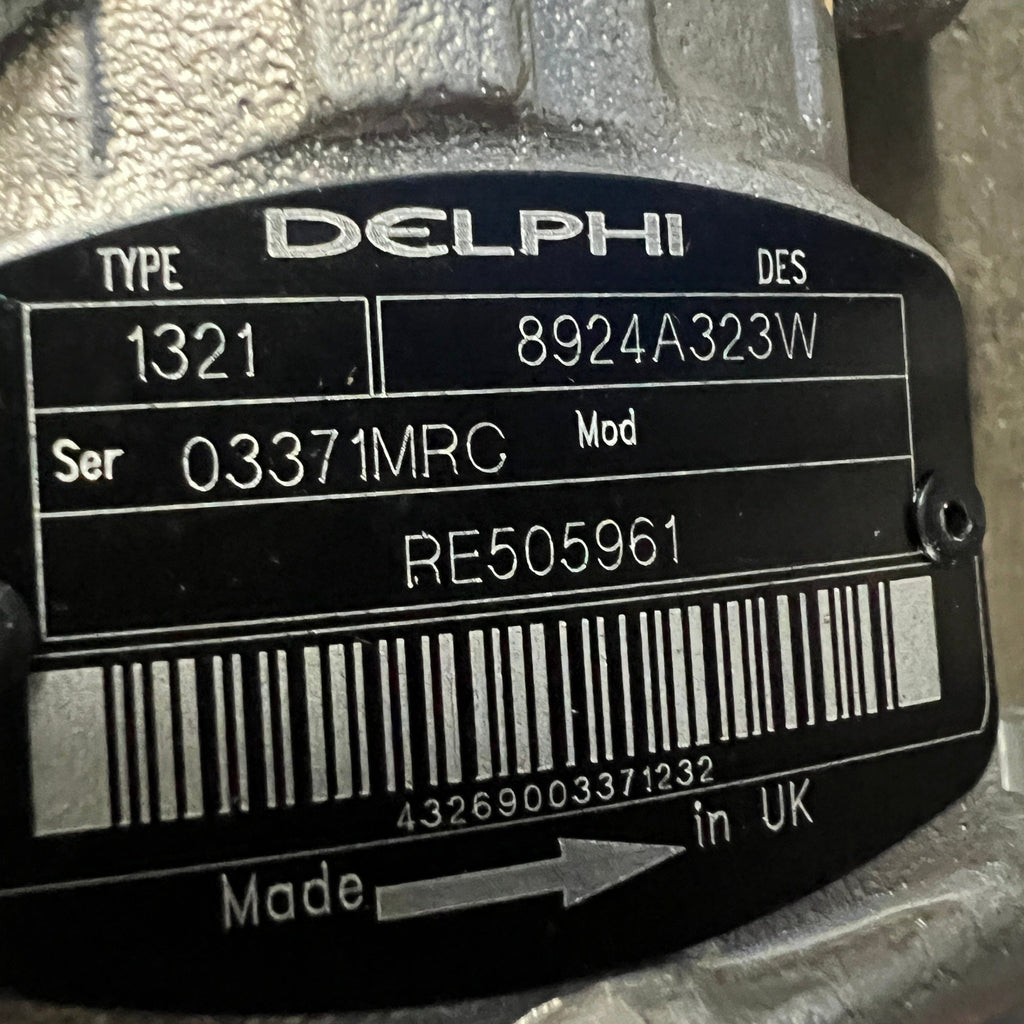 8924A323WN (8924A320W; RE505961, SE501192) New Delphi Injection Pump Fits John Deere 7525 Diesel Engine - Goldfarb & Associates Inc