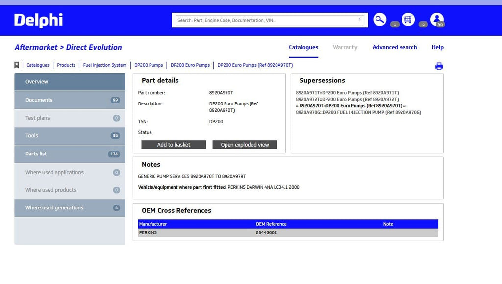 8920A970GDR (8920A970G to 8920A979G; 2644G032; 2644G002; U2644G002RG/1/2350; 8920A970T TO 8920A979T) New Delphi DP200 Fuel Injection Pump Fits Perkins Darwin 4NA LC34.1 2000 Diesel Engine - Goldfarb & Associates Inc