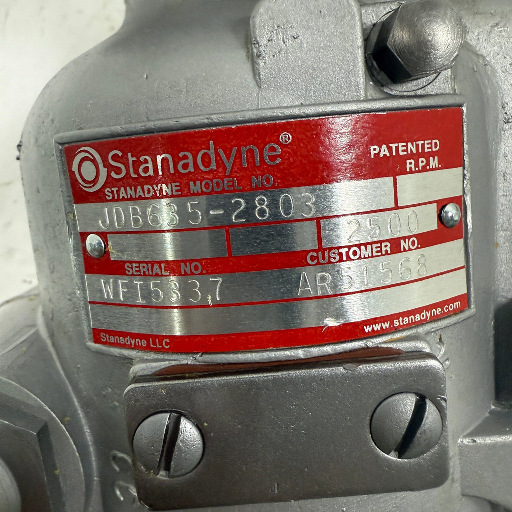 JDB635-2803DR (02803 ; AR51568) Rebuilt Stanadyne Injection Pump fits John Deere 6329T & D 540A Loader 544 Loader Combine 699 6600 Combine 484 Cotton Picker 9900 Cotton Picker 570 Grader� 6329 Power Unit Engine - Goldfarb & Associates Inc