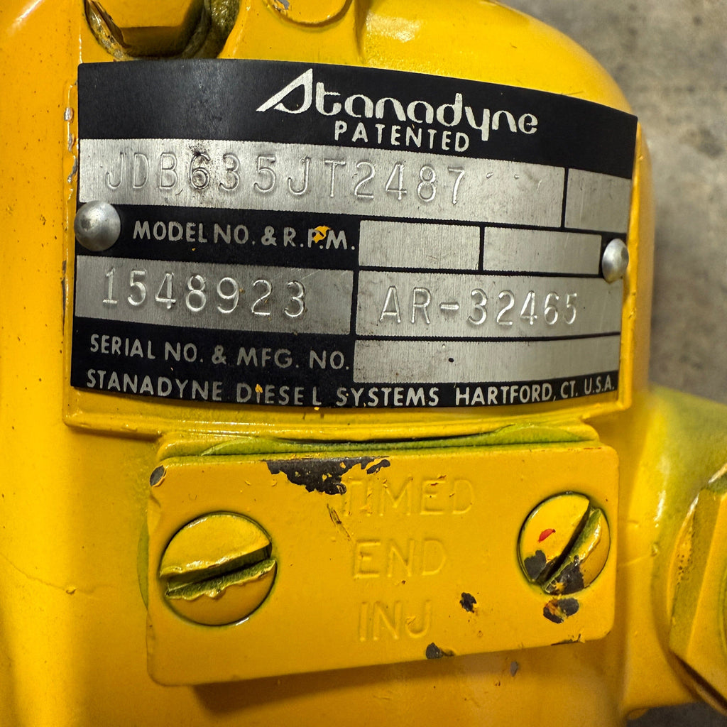 JDB635JT-2487 (JDB-2487; JDB635JT2487; 02487; AR52465) Rebuilt Stanadyne Fuel Injection Pump fits John Deere Excavator Engine - Goldfarb & Associates Inc
