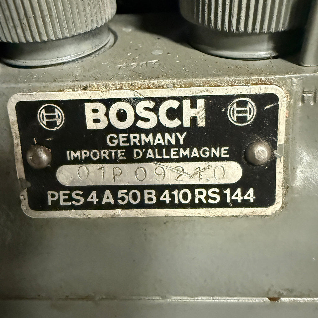 PES4A50B410RS144R Rebuilt Bosch 4 Cylinder Fuel Injection Pump Fits 1957 Mercedes 180D Diesel Engine - Goldfarb & Associates Inc