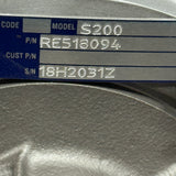 RE518094R (RE516007 ; RE519800) Rebuilt Borg Warner S200 Turbocharger fits John Deere 6068H 6.8L Engine