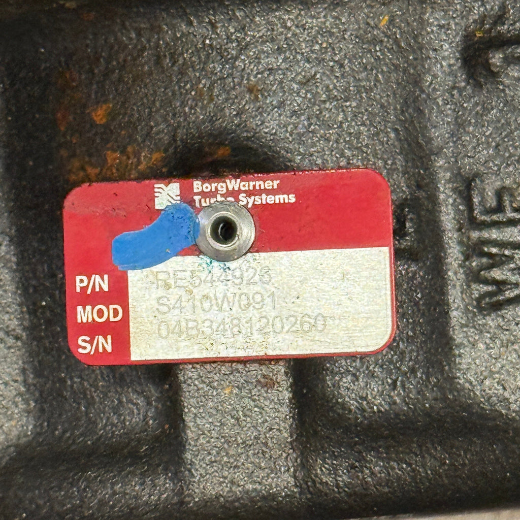 RE544926N (179459) New Borg Warner S410W091 Turbocharger fits John Deere Marine Engine - Goldfarb & Associates Inc