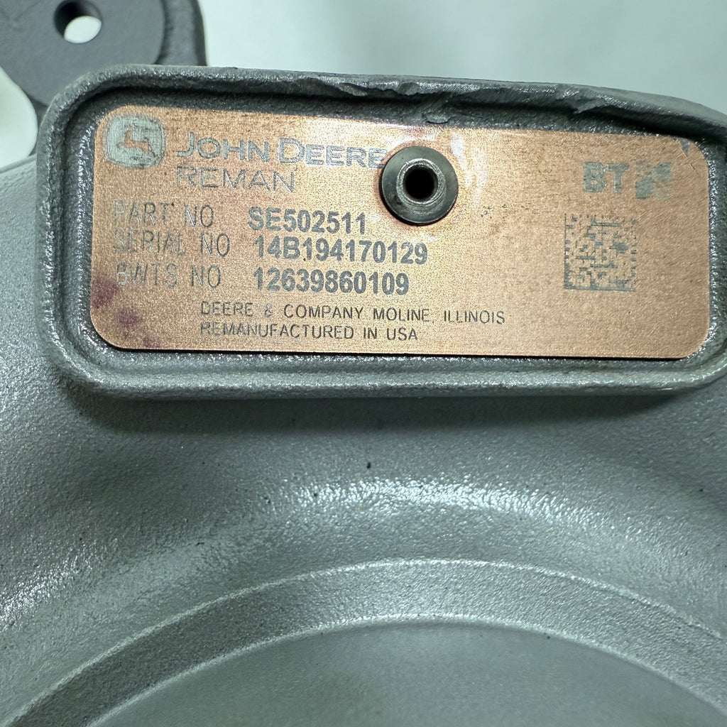 SE502511R (1263-986-0109 ,479701) Rebuilt Borg Warner B2UV Turbocharger fits John Deere Engine - Goldfarb & Associates Inc