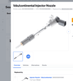 GK2Q9K546ACN (2143478; 2802002051380) New VDO Fuel Injector Fits Ford Peugeot V363 Engine - Goldfarb & Associates Inc