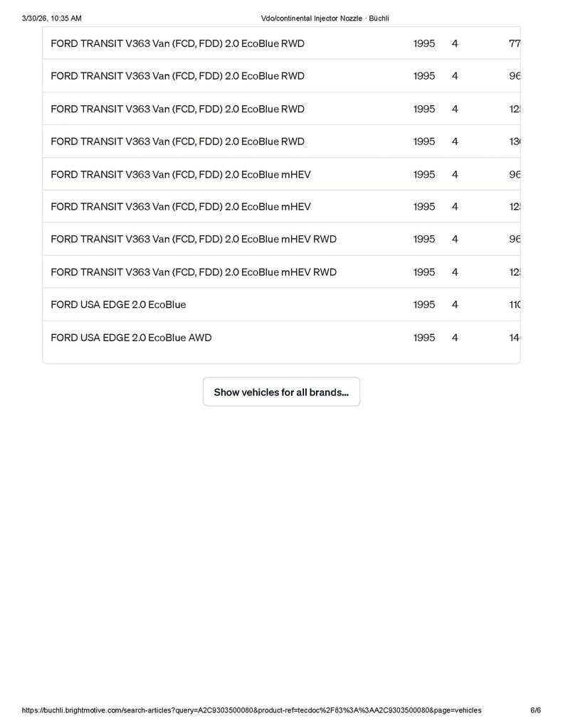 A2C9303500080DR (2143478, GK2Q-9K546-AB, 1881202, GK2Q-9K546-AC, U203-13-350; 2802002051380) New Siemens VDO Common Rail Fuel Injector fits Ford 2.0 Tdci Engine - Goldfarb & Associates Inc