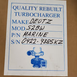 04229885KZR (04229885KZR) Rebuilt Schwitzer S2BW Turbocharger fits Deutz Marine Engine - Goldfarb & Associates Inc