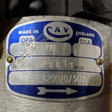 3247F200DR (37889; 91041082; R91041082) New Lucas CAV DPA Injection Pump Fits Perkins, Massey F, Vauxhall/Opel4.154V Diesel Engine - Goldfarb & Associates Inc