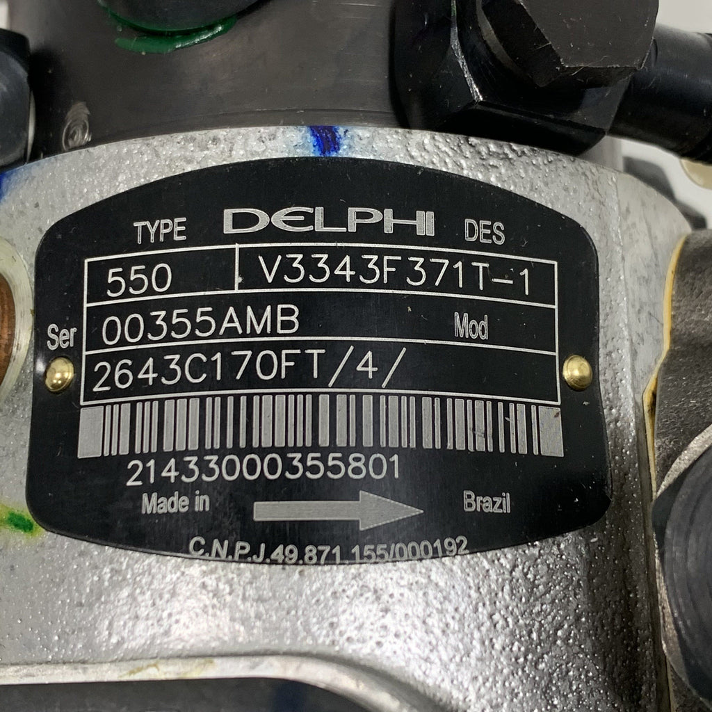 3343F370N (2643C170) New Delphi Injection Pump Type 550 Fits Perkins Diesel Engine - Goldfarb & Associates Inc