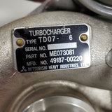 49187-00220R (ME073087) Rebuilt TD07-6 Turbocharger fits Mitsubishi Engine - Goldfarb & Associates Inc