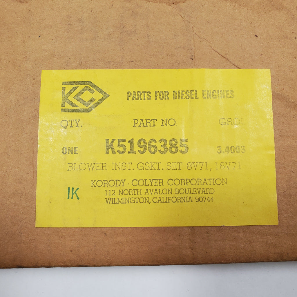 5196385 BLOWER GASKET KIT 8V71/1671 NEW - Goldfarb & Associates Inc