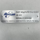 6152-81-8350R (316614) Rebuilt Borg Warner S3A Turbocharger fits Komatsu Industrial SA6D125 Engine - Goldfarb & Associates Inc