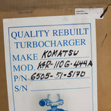 6505-51-5170R (6505515170R) Rebuilt KTR-110G-444A Turbocharger fits Komatsu Engine - Goldfarb & Associates Inc