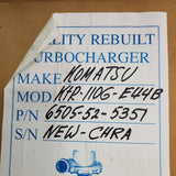 6505-52-5351R (6505525351R) Rebuilt KTR-110G-E44B Turbocharger fits Komatsu Engine - Goldfarb & Associates Inc