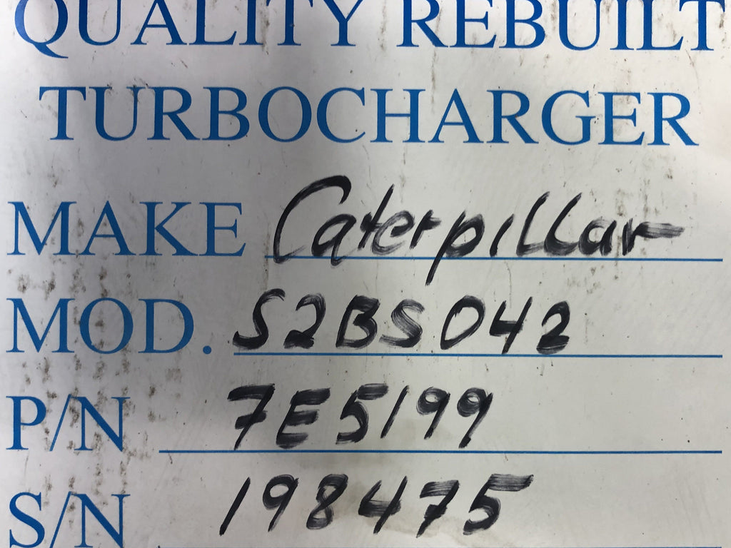 7E5199R (198475) Rebuilt Schwitzer S2BS5042 Turbocharger fits Caterpillar Engine - Goldfarb & Associates Inc