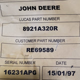 8921A320RDR (RE69589) New CAV 6 CYL Injection Pump fits Lucas Engine - Goldfarb & Associates Inc